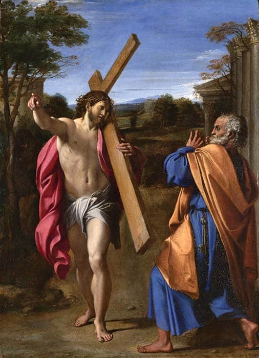 Cristo aparecendo a São Pedro na Via Ápia (Domine, Quo Vadis?), c. 1601- -1602, Annibale Carracci 