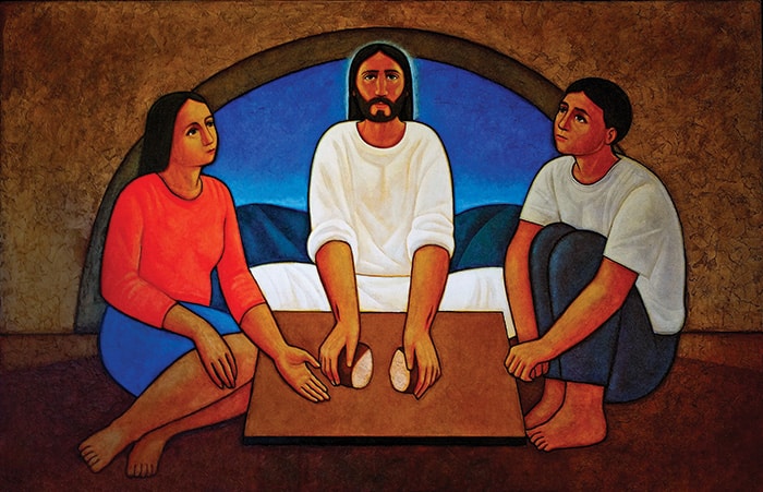 Jesus partilhando o pão, 2001, Maximino Cerezo