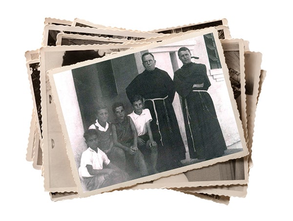Frei Vitório Valentini e frei Luciano Biasio, arquivo Província São Francisco de Assis do Brasil